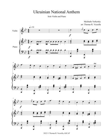 Ukrainian National Anthem For Violin & Piano MFAO World National Anthem Series